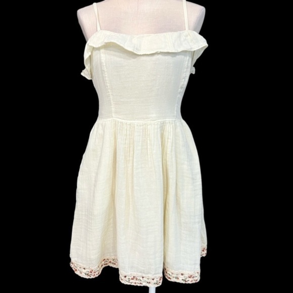 Tulle New Spaghetti Strap Ivory Fit and Flare Summer Dress - Picture 1 of 12